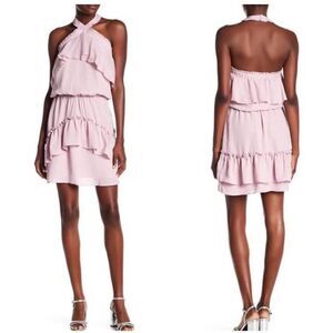 Parker Halter Neck Layered Ruffle Tiered Dress Size XS